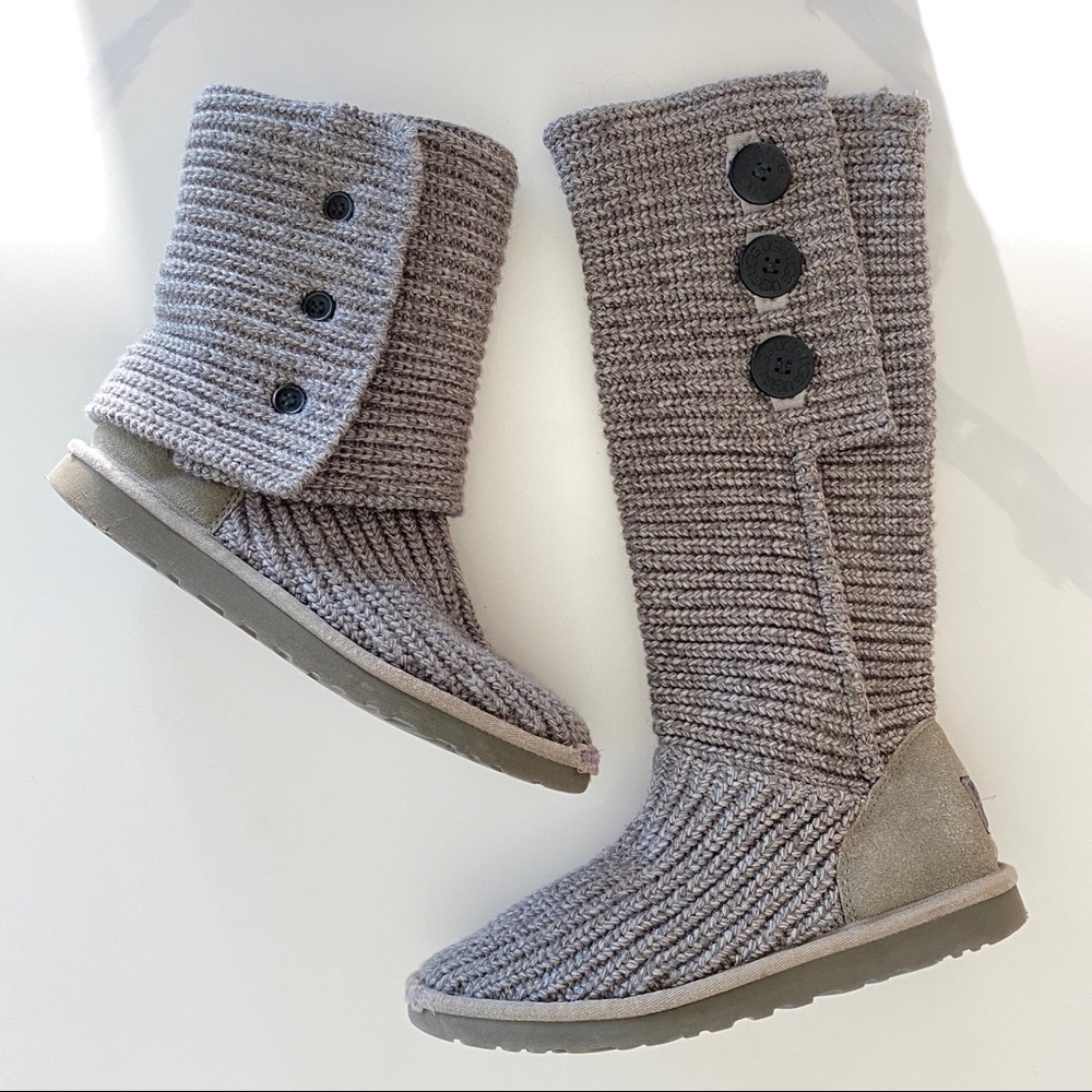 UGG Cardy Knit Boots - Women’s Classic Grey 8